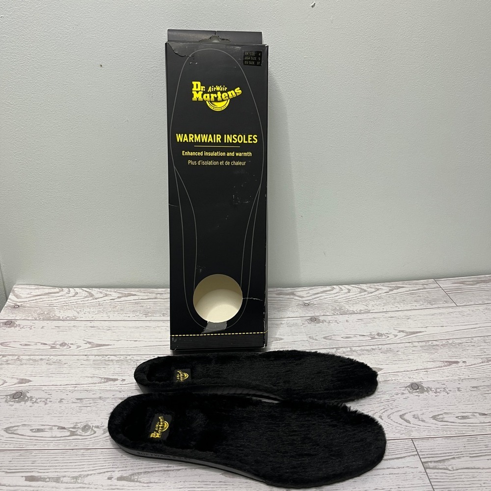 Dr Martens Warmwair Insoles Black Faux Fur Lined Womens Size 5 UK 4